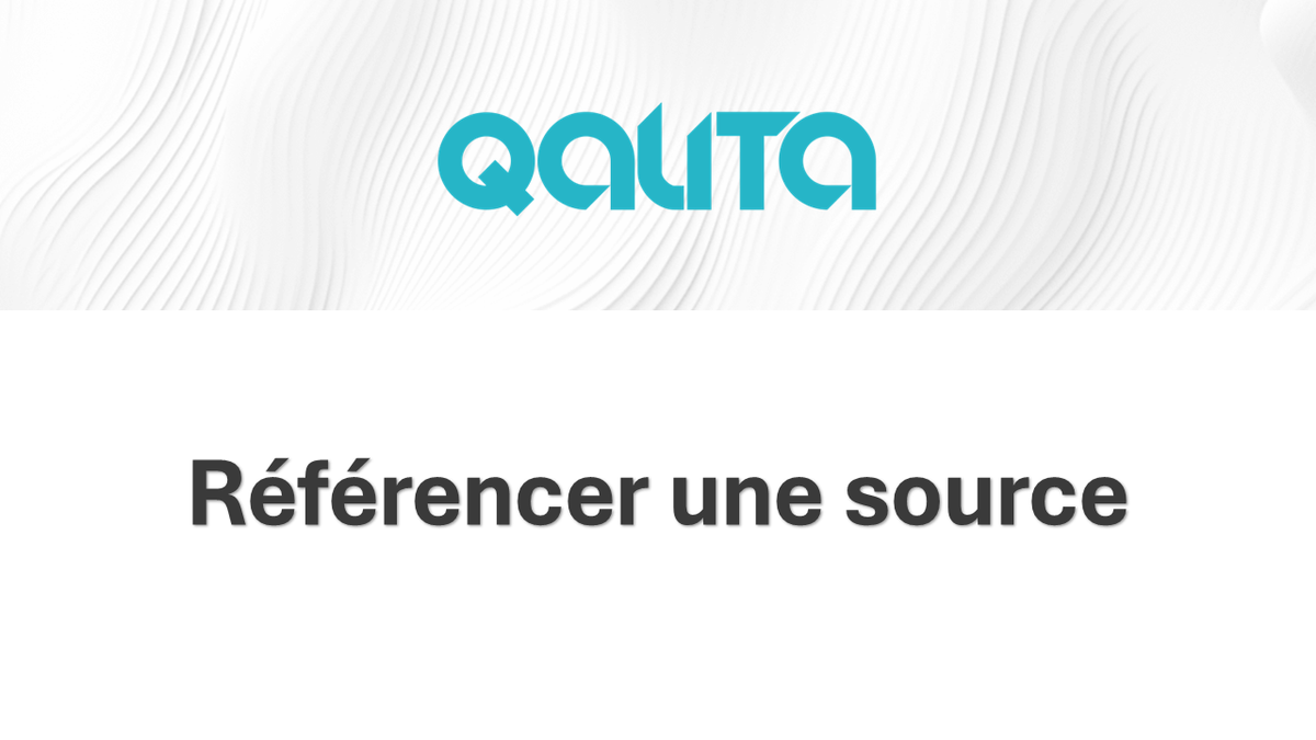 QALITA Platform : Référencer une source
